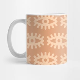 Eye Seamless Pattern in Beige Mug